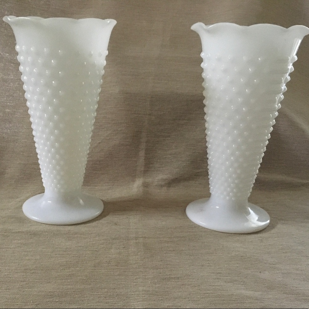 White Milk Glass Hob Nob Edition